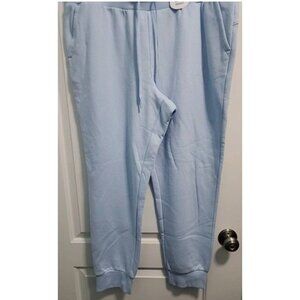 Xersion NWT Women's Super Soft Mid Rise Fleece Jogger Drawstring Arctic Blue 2X